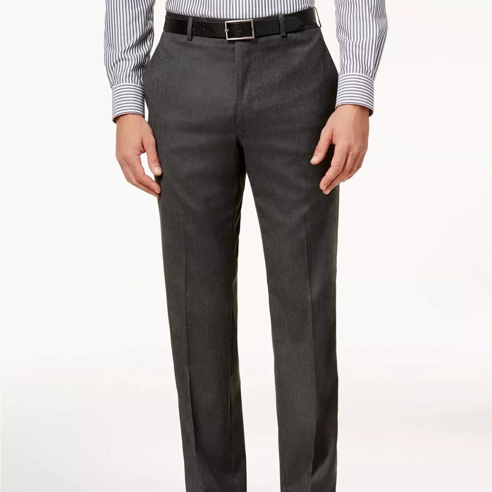 Lauren Ralph Lauren Men's Microtwill Ultraflex Grey Dress Pants